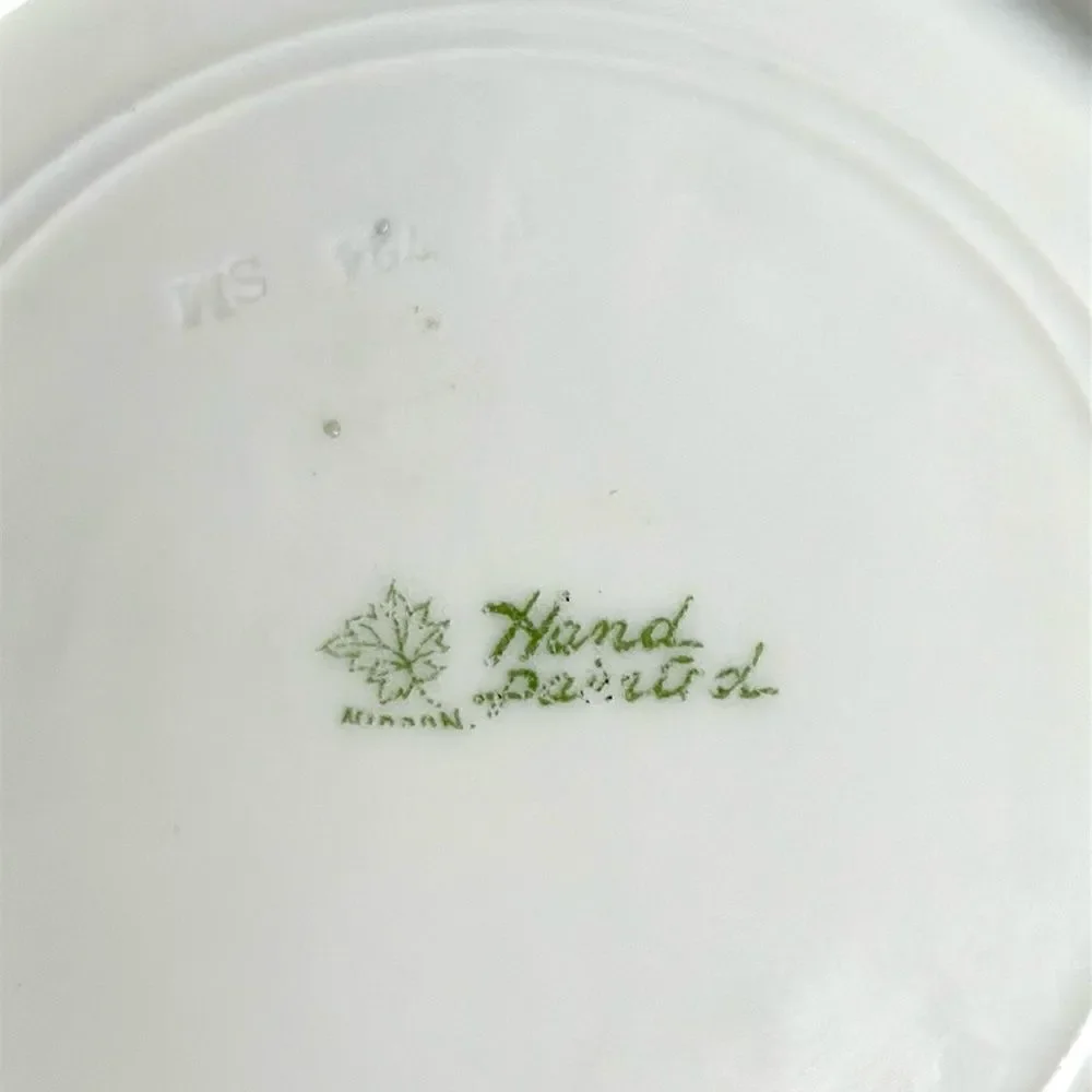 Antique Maple Leaf Mark Nippon Porcelain Hand Painted Embossed Bowl 1891-1911